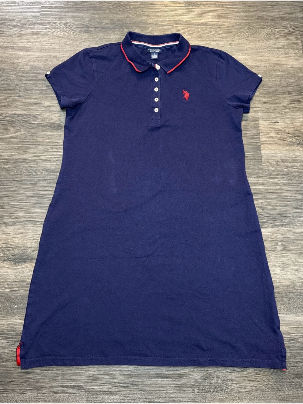U.S. Polo Assn. Navy Polo Dress with Red Trim